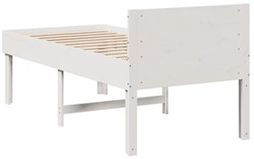 Estrutura de cama sem colchão 80x200 cm pinho maciço branco