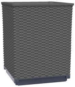 Vasos/floreiras 4 pcs 30x30x37 cm polipropileno preto