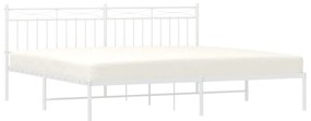 Estrutura de cama com cabeceira 200x200 cm metal branco