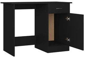 Secretária Woki com 1 Gaveta e Porta de 100 cm - Preto - Design Modern