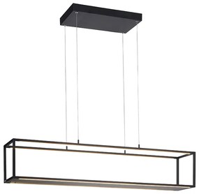 Candeeiro de suspensão design preto com LED e dimmer tátil - Jitske Industrial