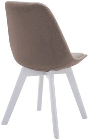 Cadeira de cozinha e sala de jantar Borneo em tecido com estrutura branca 48 x 84 x 55 cm Castanho acinzentado