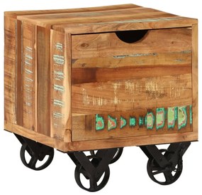 vidaXL Mesa de apoio 40x40x45 cm madeira reciclada maciça