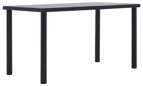 Mesa de jantar 140x70x75 cm MDF preto e cinzento cimento