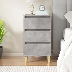 vidaXL Mesa de cabeceira 40x35x70 cm derivados madeira cinza cimento