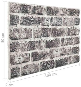 Painéis de parede 3D design tijolos cinzentos-escuros 10pcs EPS