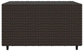 4 pcs conjunto lounge jardim c/ almofadões vime PE castanho