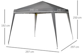 Outsunny Tenda Dobrável 297x297x250 cm Tenda com Desenho Pop Up para J