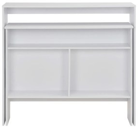 Conjunto de 2 Mesas de Bar Hanise Modulares - Branco - Design Moderno