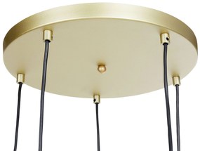 Candeeiro de teto para 5 lâmpadas em vidro dourado NOEL Beliani