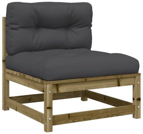 6 pcs conjunto sofás de jardim c/ almofadões pinho impregnado