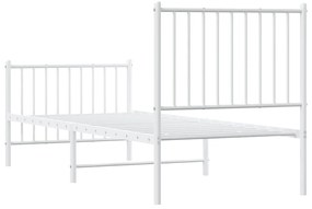 Estrutura de cama com cabeceira e pés 80x200 cm metal branco