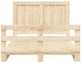 Estrutura de cama com cabeceira 140x200 cm pinho maciço