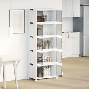 Caixa arrumação empilhável com rodas 5 níveis 75 L 64x40x179 cm