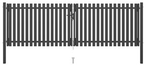 vidaXL Portão de cerca para jardim 4x1,5 m aço antracite