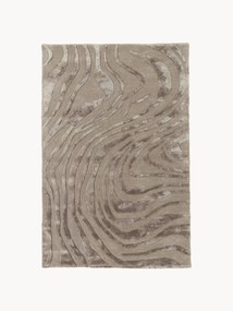 Tapete artesanal de pelo curto com relevo Winola
