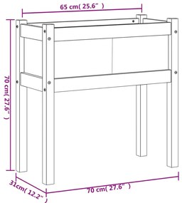 Vasos/floreiras de jardim com pernas 2 pcs pinho maciço