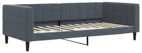 Sofá-cama com gavetão 90x200 cm veludo cinzento-escuro