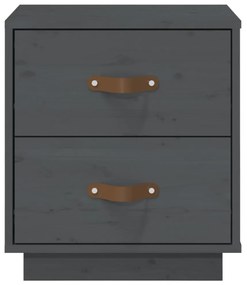 Mesas de cabeceira 2 pcs 40x34x45 cm pinho maciço cinza