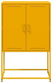 Aparador alto 68,5x38,5x107 cm aço amarelo mostarda