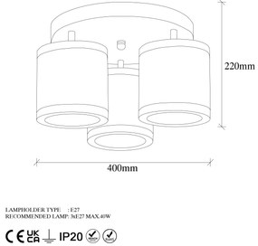 Candeeiro Chandelier Way – Vintage – 40 x 40 x 22 cm