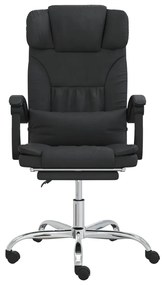 Cadeira escritório massagens reclinável couro artificial preto