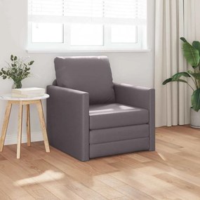 vidaXL Sofá-Cama 2-em-1 Cinza 74x77x81 cm Pele Sintética