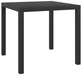 Mesa de jardim em alumínio e WPC 80x80x74 cm preto