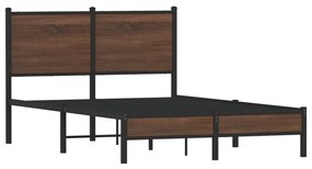 Estrutura de cama sem colchão 120x200cm metal carvalho castanho
