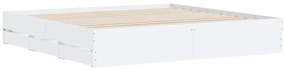 Estrutura de cama c/ gavetas 200x200cm derivados madeira branco