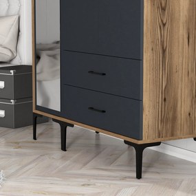 Roupeiro Kumsal RT – Nogueira Antracite – 120x47,5x201,4 cm