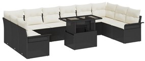 Conjunto de Sofá de Jardim de 11 Peças com Almofadas de Rattan Poliést
