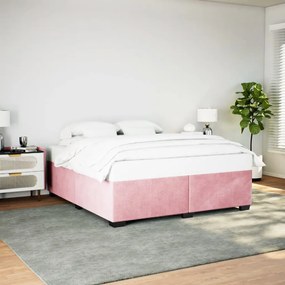 Estrutura de cama 180x200 cm veludo rosa