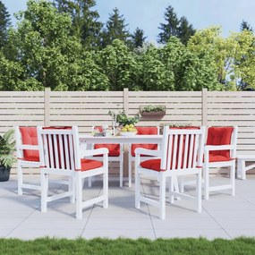 vidaXL Almofadões lombares p/ cadeiras de jardim 6pcs tecido vermelho