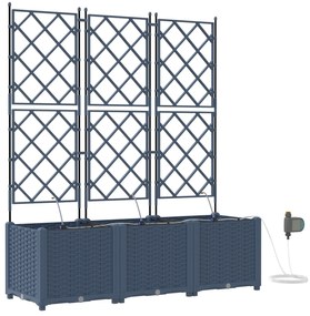 Jardineiras vidaXL com Sistema de Irrigação 3 pcs Cinza