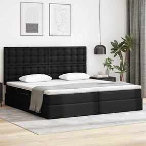 vidaXL Cama com Armazenamento Preto 200 x 200 cm Couro Sintético