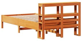 Cama sem colchão 75x190 cm madeira de pinho maciça castanho-mel