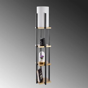 Candeeiro de Pé 7115 – Preto e Dourado – 25 x 25 x 130 cm