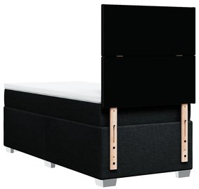 Cama com molas/colchão 90x190 cm tecido preto