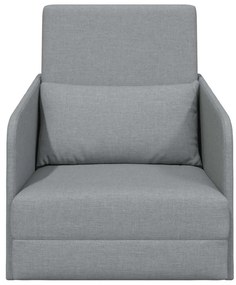 Sofá Cama de Chão 2-em-1 Cinza Claro 65x80x83 cm Tecido