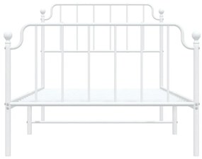 Estrutura de cama com cabeceira e pés 100x190 cm metal branco