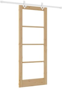 Conjunto de Porta Deslizante vidaXL com Hardware 83x202 cm Madeira Sól