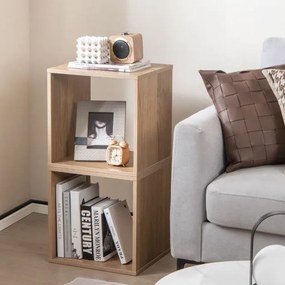 Conjunto de 2 organizadores de arrumação em cubo Organizador de arrumação em cubo empilhável para sala de estar 38 x 33 x 38 cm Naturalcm Natural