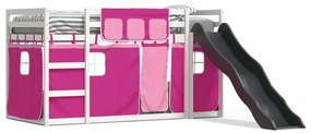 Beliche com escorrega e cortinas 80x200 cm rosa