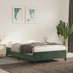 Estrutura de cama com colchão verde escuro 120x190 cm Veludo