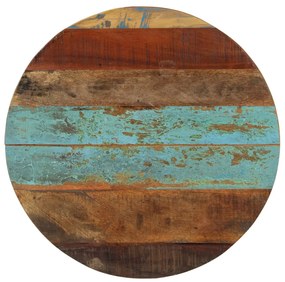 Tampo de mesa redondo 60 cm 15-16 mm madeira recuperada maciça