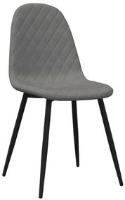 Cadeiras de jantar 4 pcs veludo cinzento-claro