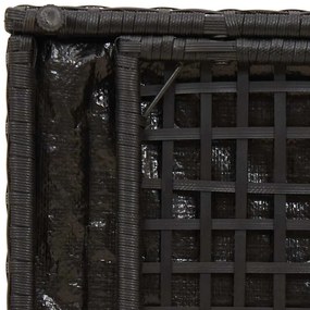Caixa de Almofadas Preta 50x50x50 cm Vime Poliéster