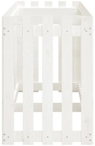 Canteiro elevado design cerca 200x50x70 cm pinho maciço branco