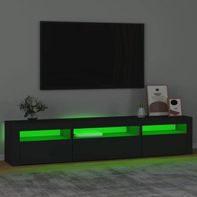 Móvel de TV Sophia com Luzes LED de 195cm - Preto - Design Moderno